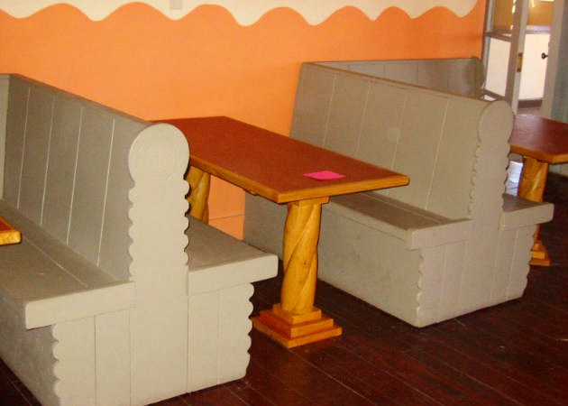 Reproduction tables join the original booths at the Painted Desert Inn National Historic Landmark.