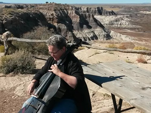 Cellist at Blue Mesa