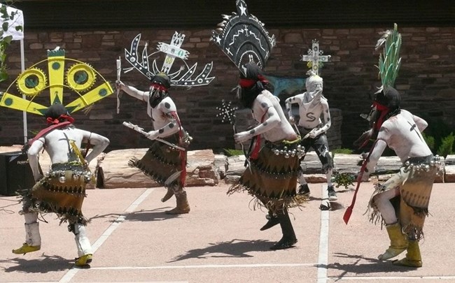 Apache crown dancers in traditional dress Apache crown dancers in traditional dress