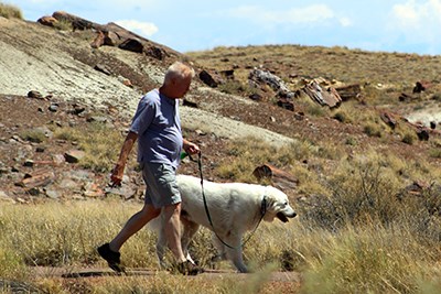 Dog and Daddy on Crystal Forest Trail