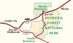 area map of park and highways