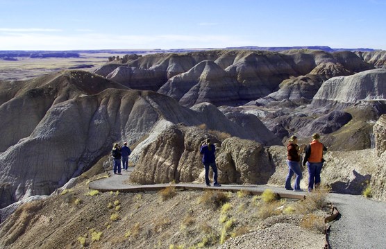 Visitors Hiking Blue Mesa Trail