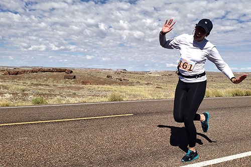 Marathon Runner Near Crystal Forest