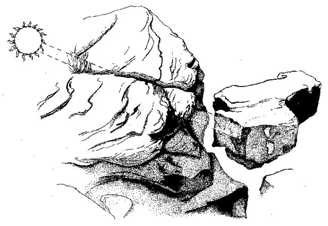 Diagram showing the summer solstice petroglyph at Puerco Pueblo