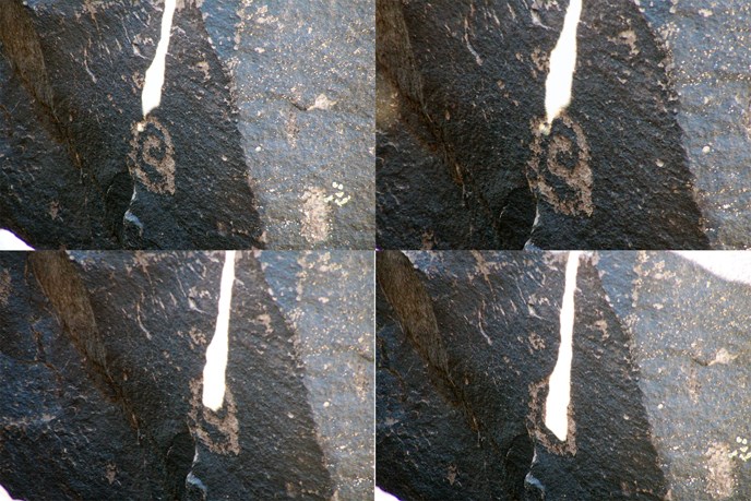Sequence of solar interaction with solstice marker at Puerco Pueblo