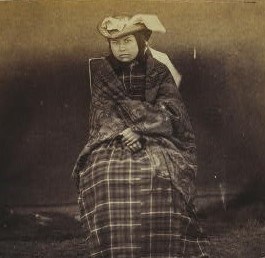 Christina McDonald McKenzie Williams, 1861. An old photo of Christina McDonald McKenzie Williams sitting in a chair, 1861.