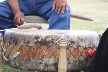 Handmade drum and drumming sticks