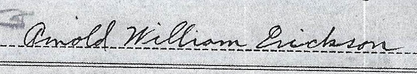 Arnold Erickson's signature