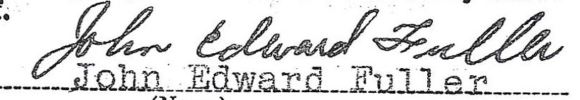 John Jack Edward Fuller Signature John Jack Edward Fuller Signature