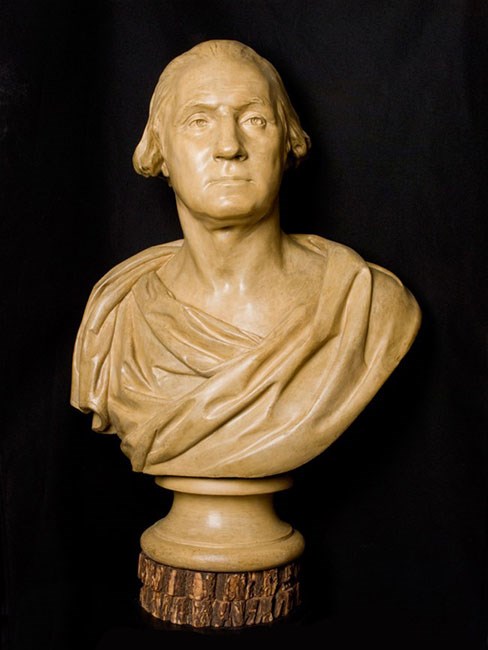 Tan bust of George Washington