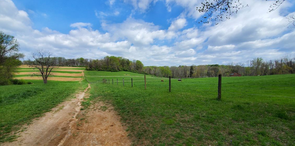 Agricultural fields and residences can be found throughout the Brandywine Valley.
