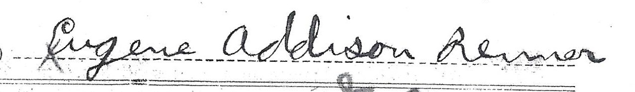 Eugene Addison Renner Signature Eugene Addison Renner Signature