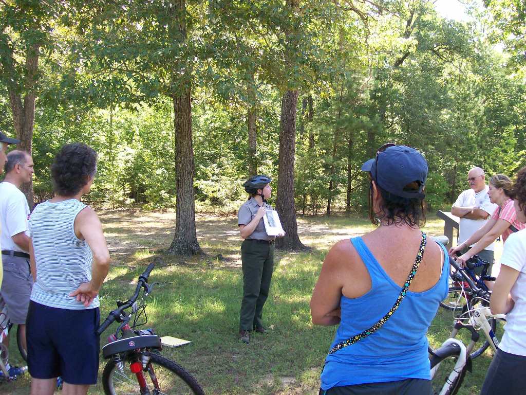 park ranger leading a bike tour park ranger leading a bike tour