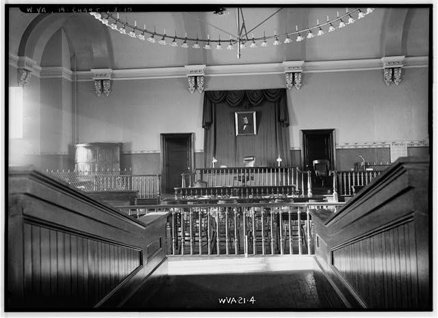 An interior photo of the Jefferson County Courthouse from the Historic American Buildings Survey c. 1936.