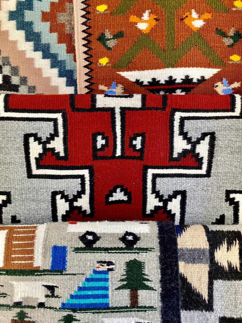 A selection of Navajo rugs.