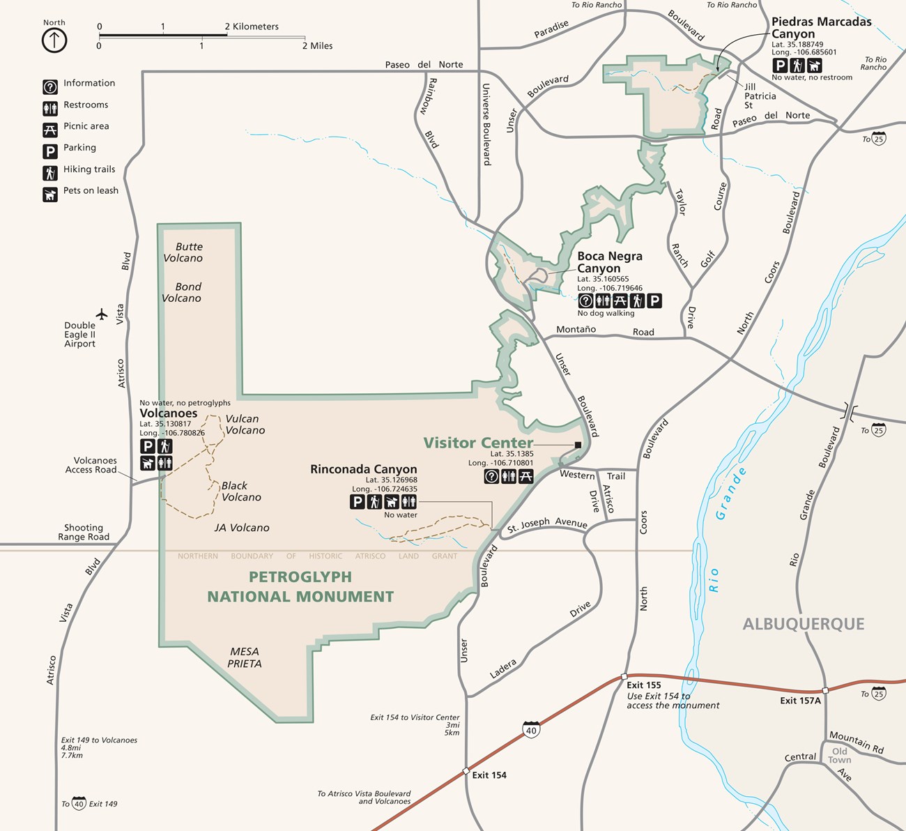 Official map of Petroglyph National Monument