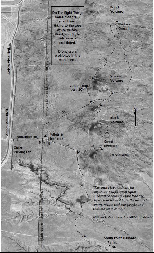 Map of the Volcanoes Day Use Area