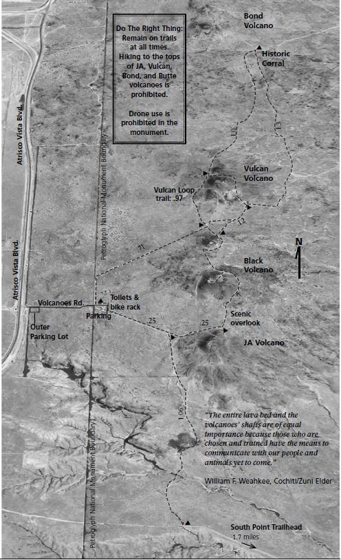 Map of the Volcanoes Day Use Area