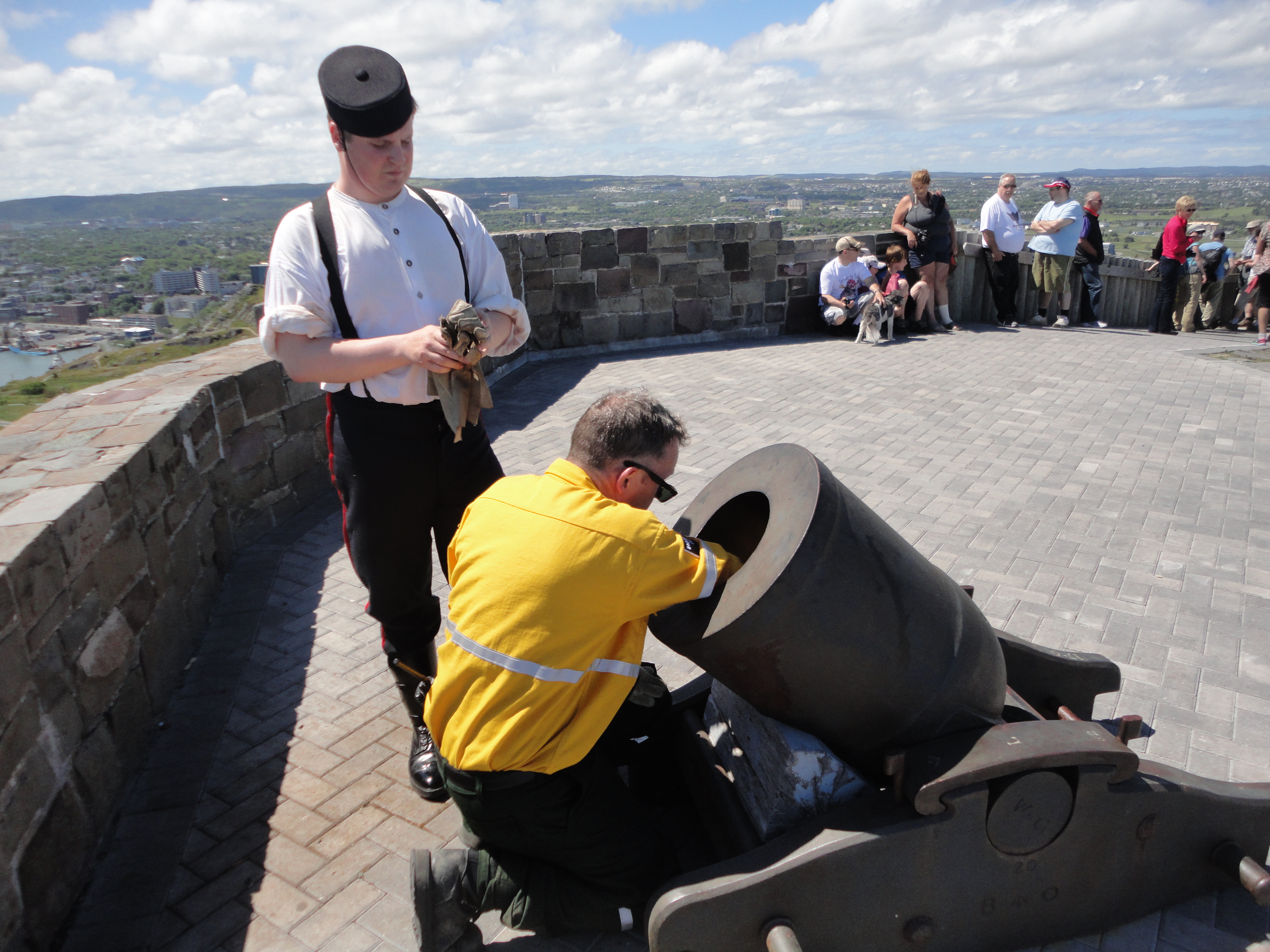 Parks Canada inspecting Mortar