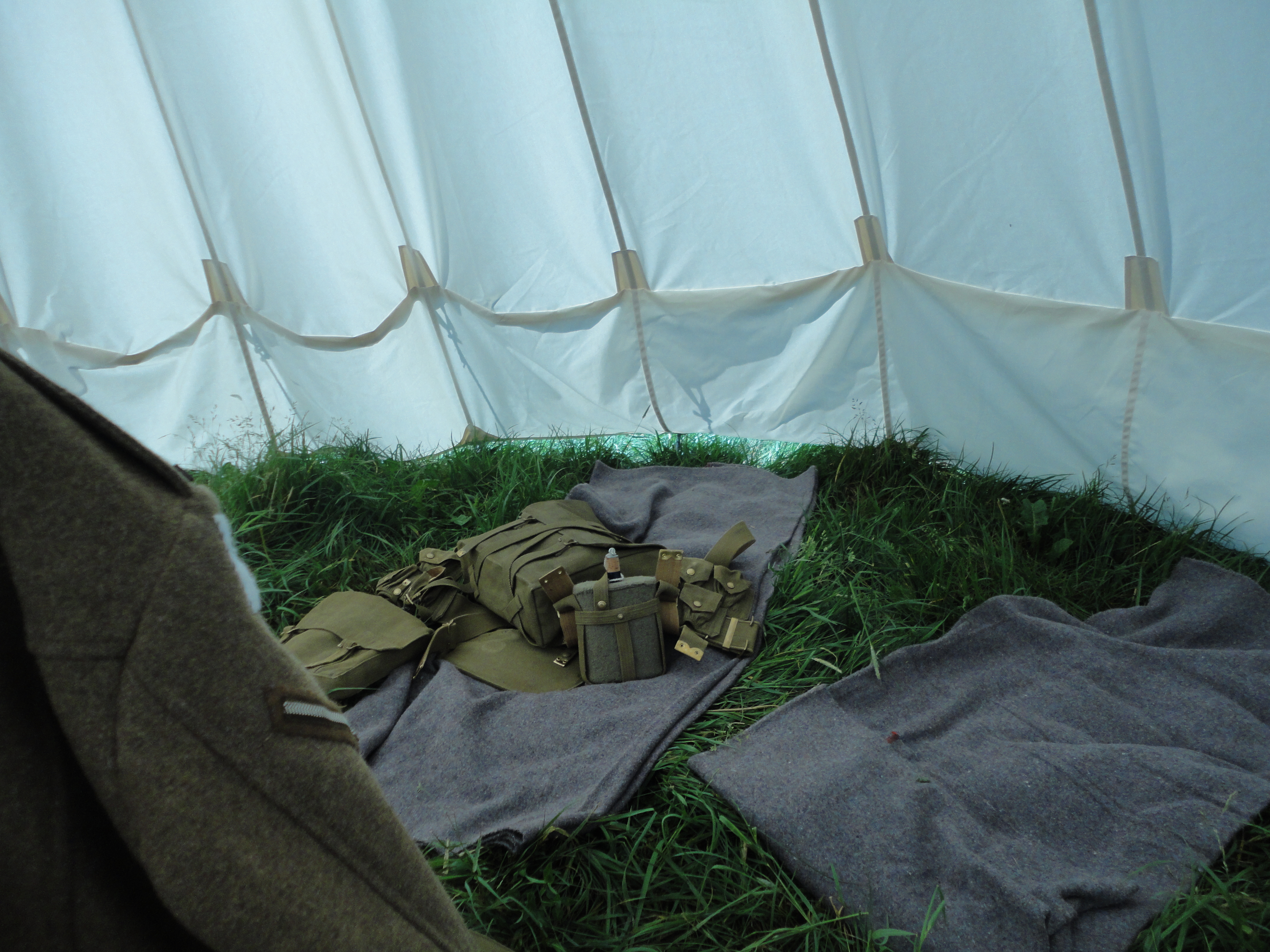 Interior of WW 1 Bell Tent with gear
