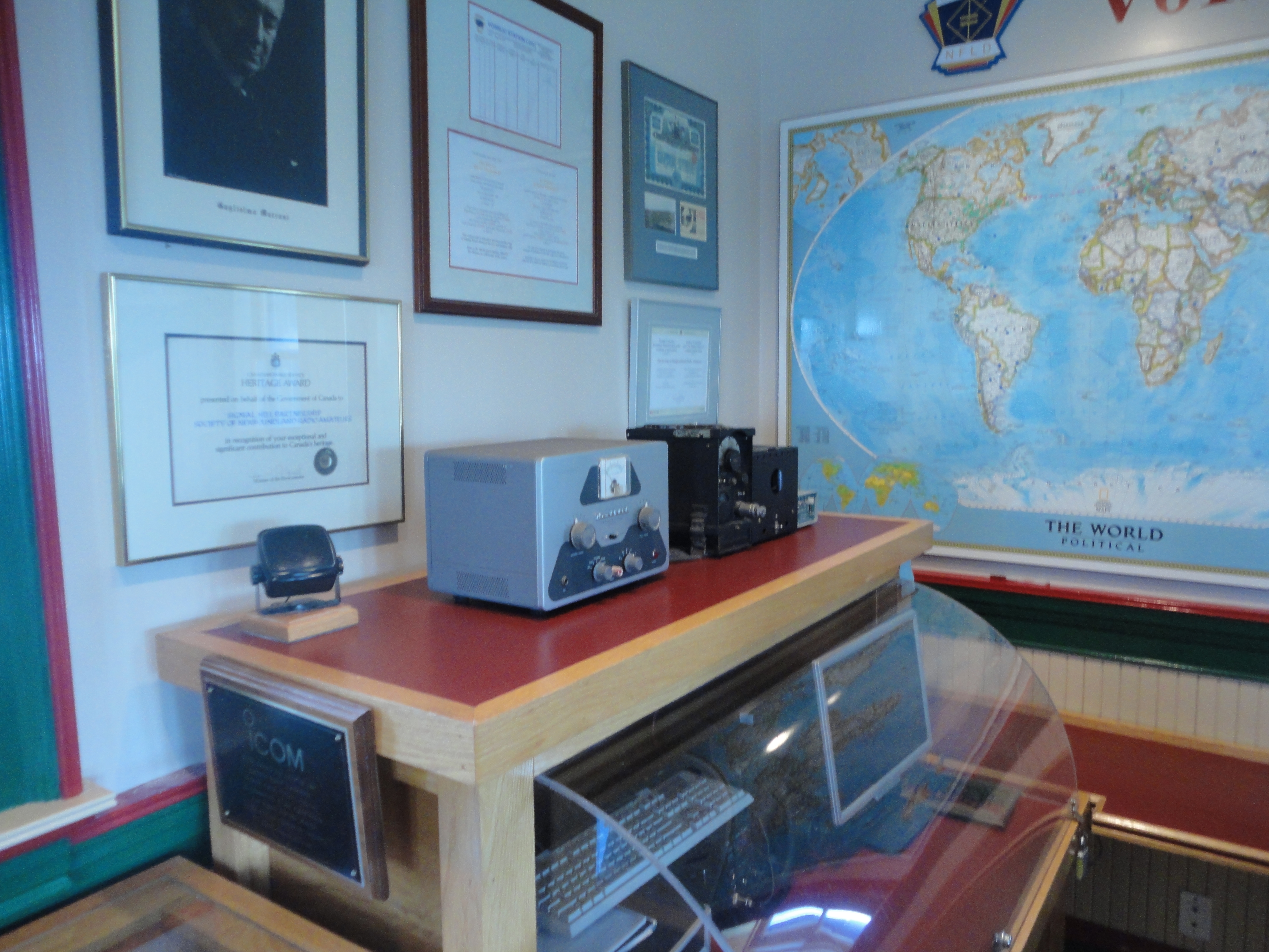 Interior of Cabot Tower with Radio exhibit