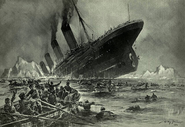 Sinking of the Titanic - artist's conception