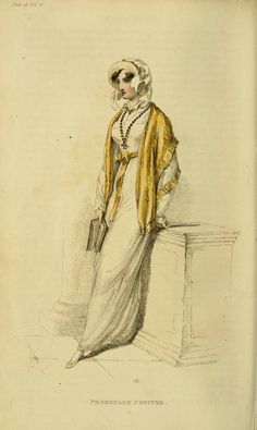 Lady in white regency dress with gold colored shawl- sketch Lady in white regency dress with gold colored shawl- sketch