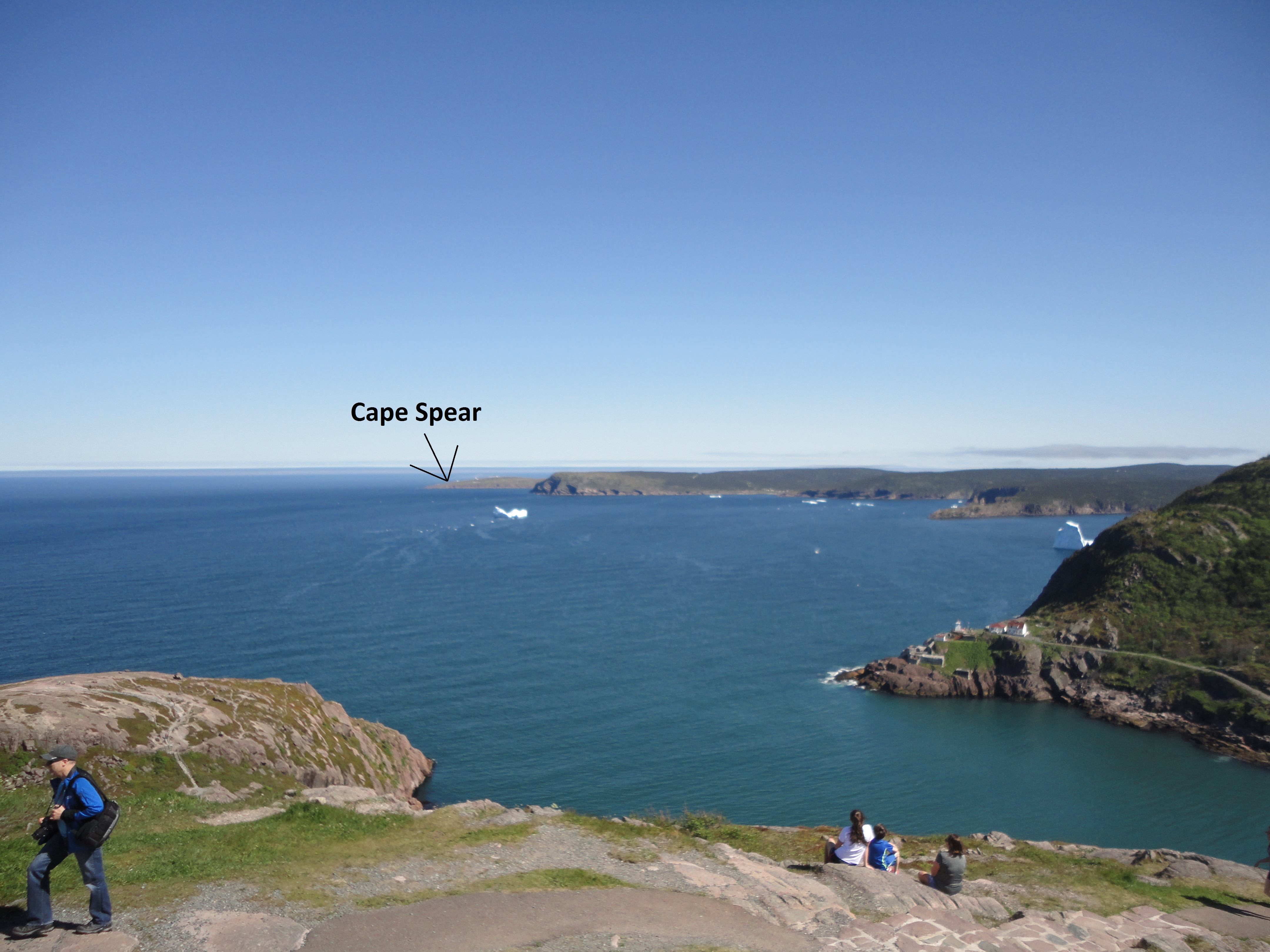 View from Signal Hill of Cape Spear, most easterly point in Canada/North America