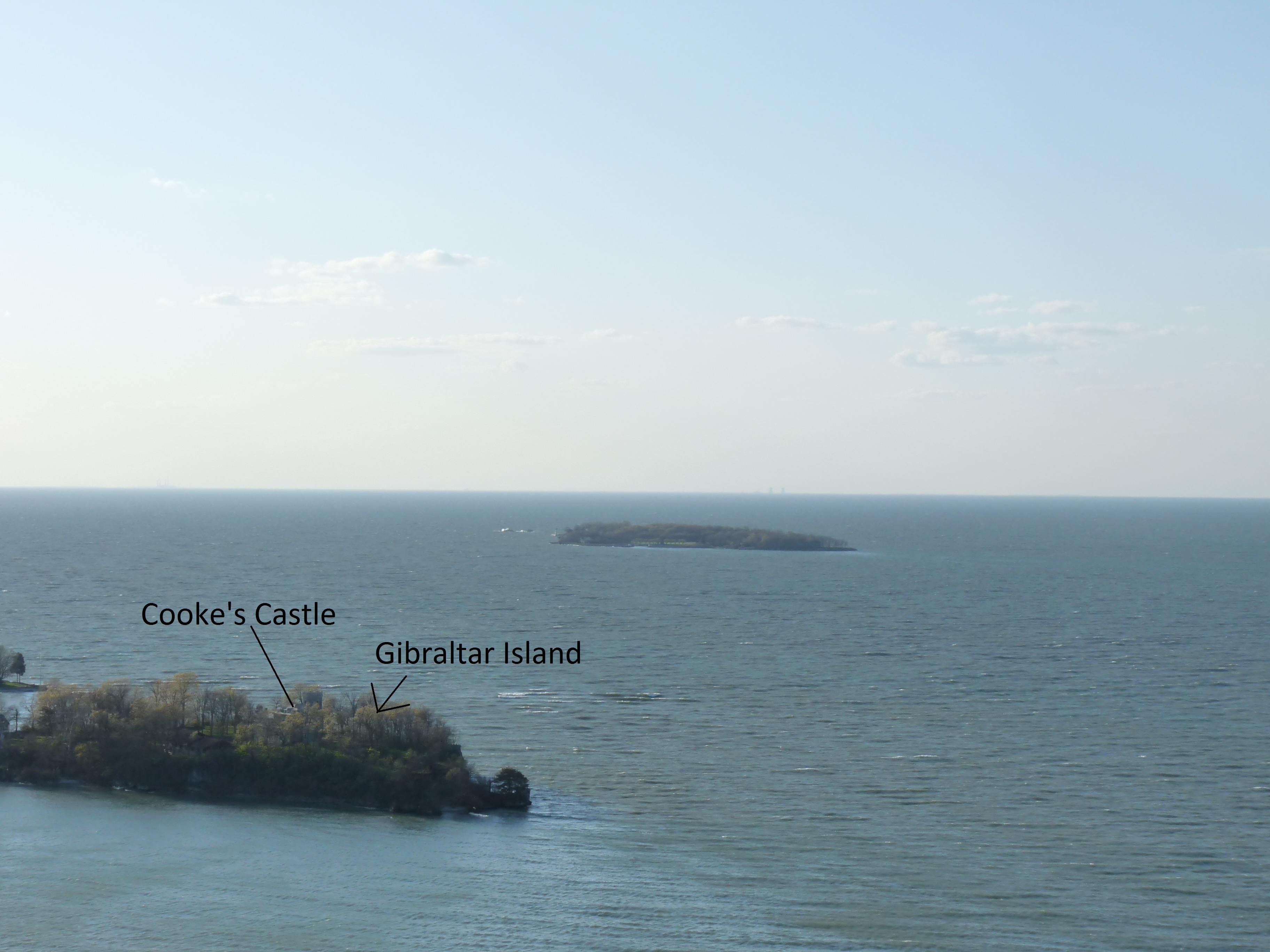 View of Gibraltar Island from Observation Deck of Memorial.