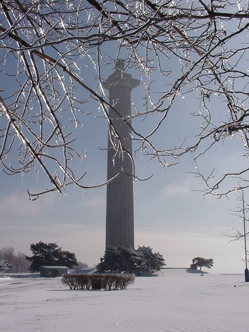 Memorial and grounds cover with snow Memorial and grounds cover with snow