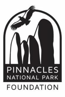 PNPF logo Pinnacles National Park Foundation log of rocks and condor