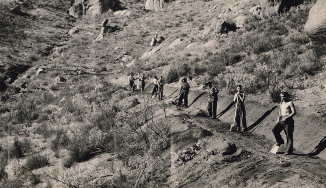 CCC works on Chalone Trail CCC workers on Chalone Trail
