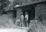 Park rangers pose in front of Bear Gulch Visitor center in the late 1950s.