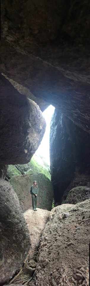 Sophie Tomkiewiez hikes in the Balconies Cave.
