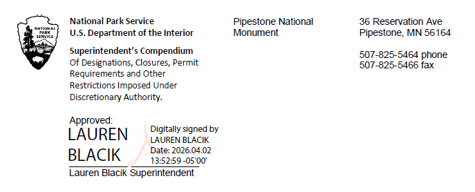 A signature of the compendium by Superintendent Lauren Blacik, dated April 2nd, 2026.