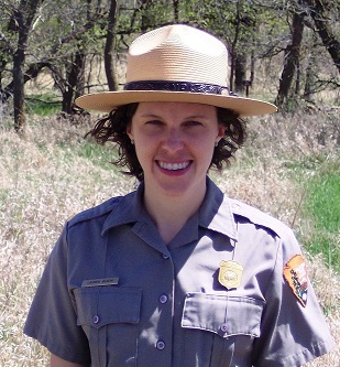 Lauren Blacik announced as new superintendent of Pipestone NM Portrait of Lauren Blacik in National Park Service uniform outdoors