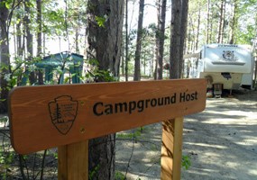 Campground host campsite at Twelvemile Beach Campground.