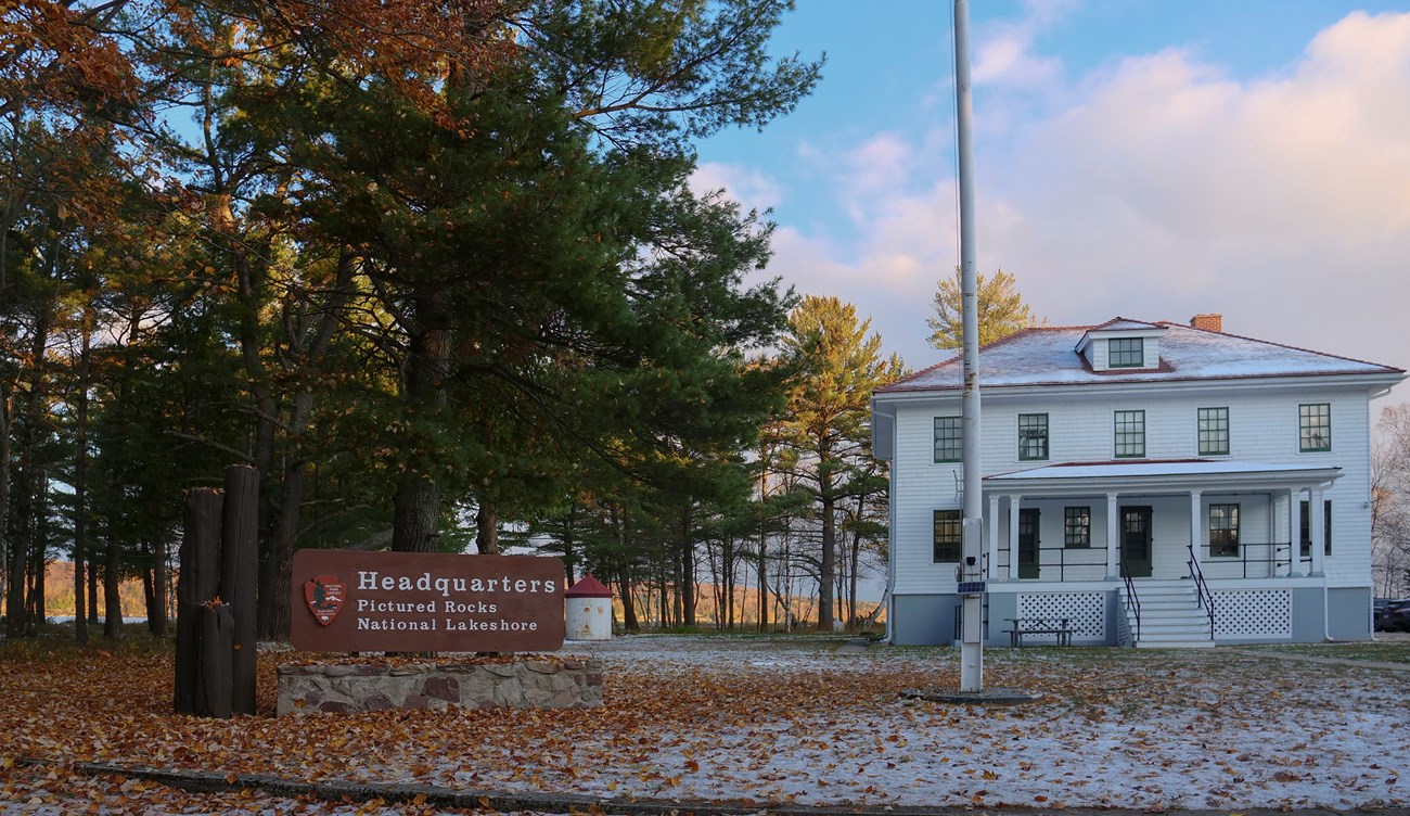 Pictured Rocks National Lakeshore headquarters in late fall