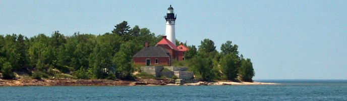 Au Sable Light Station as viewed from Lake Superior. Au Sable Light Station as viewed from Lake Superior.