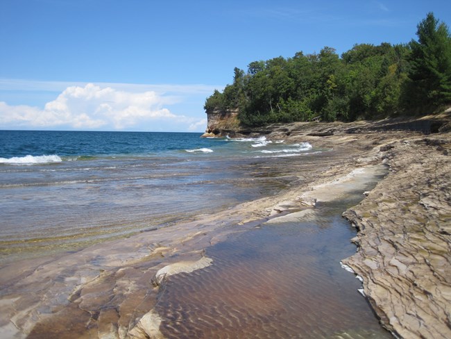 Rock shelf shoreline near Mosquito Beach