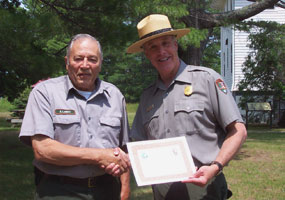 Supt. Jim Northup with Ed Lasich, Honorary Official Photographer.