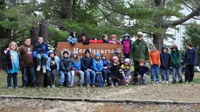 Junior Rangers post with Ranger Dave at the 2008 National Junior Ranger Day celebration at Sand Point.