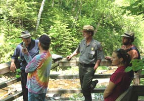Michigan teachers visit Munising Falls.