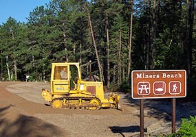 NPS Equipment Operator working on the Miners Beach parking area expansion project.