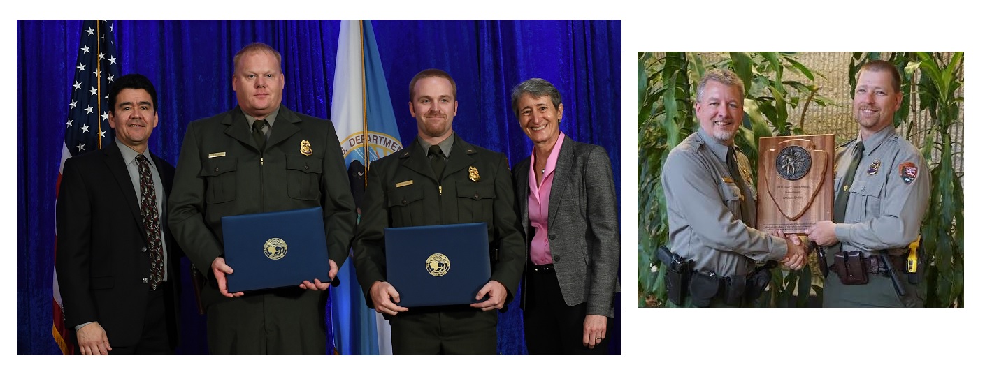 Officers Recognized for Valor Award (rangers Davis & Hughes) and Harry Yount Award (Ranger Smith)