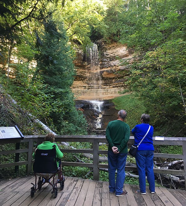 Visitors Looking at Miners Falls Visitors Looking at Miners Falls