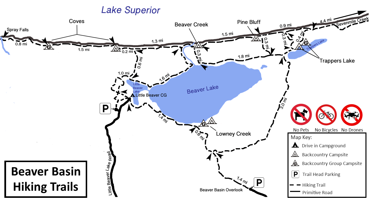 Chapel Loop Trail Map Day Hikes - Pictured Rocks National Lakeshore (U.s. National Park Service)