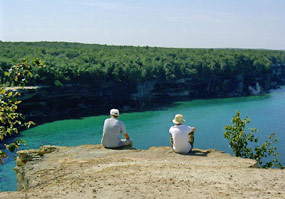 Dad and son at Indianhead Point.