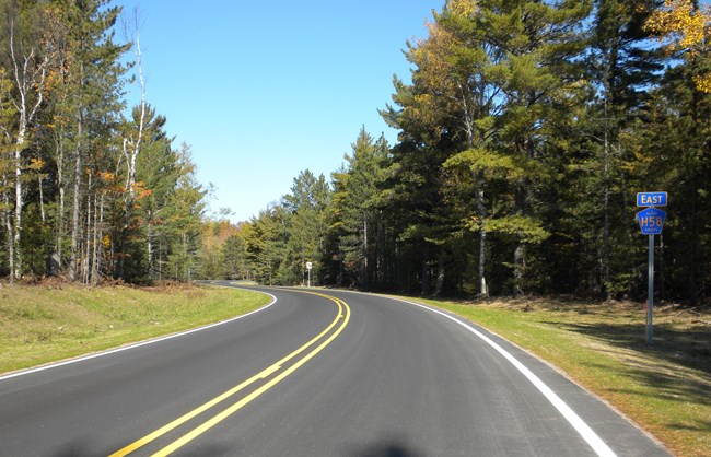 Photo of H-58 road through the national lakeshore