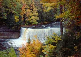 The upper Tahquamenon Falls is the second largest waterfall east of the Mississippi River.